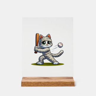 Mummy Cat Baseball Pumpkin Halloween. Tank Top