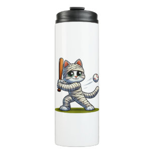 Mummy Cat Baseball Pumpkin Halloween. Tank Top Thermal Tumbler