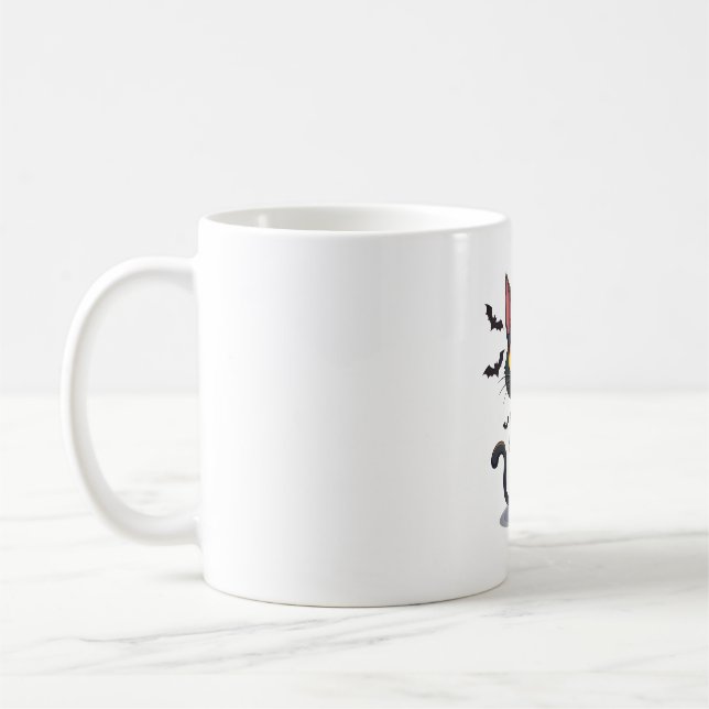 Mummy Cat Kitten Halloween Coffee Mug (Left)