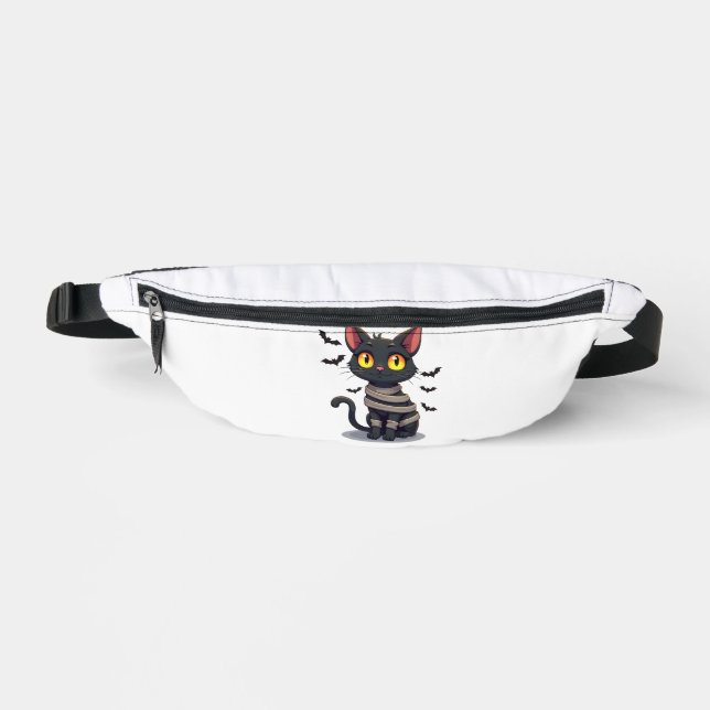 Mummy Cat Kitten Halloween Fanny Pack (Front)
