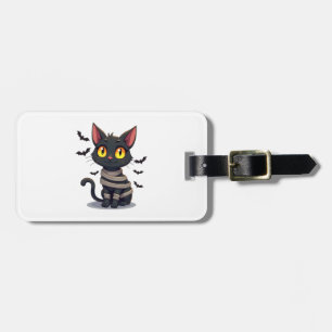 Mummy Cat Kitten Halloween Luggage Tag