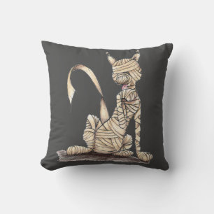 Mummy Cat Throw Pillow