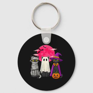 Mummy Cats Ghosts And Witches Spooky Halloween Keychain