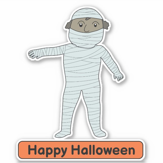 mummy costume kid Sticker (Front)