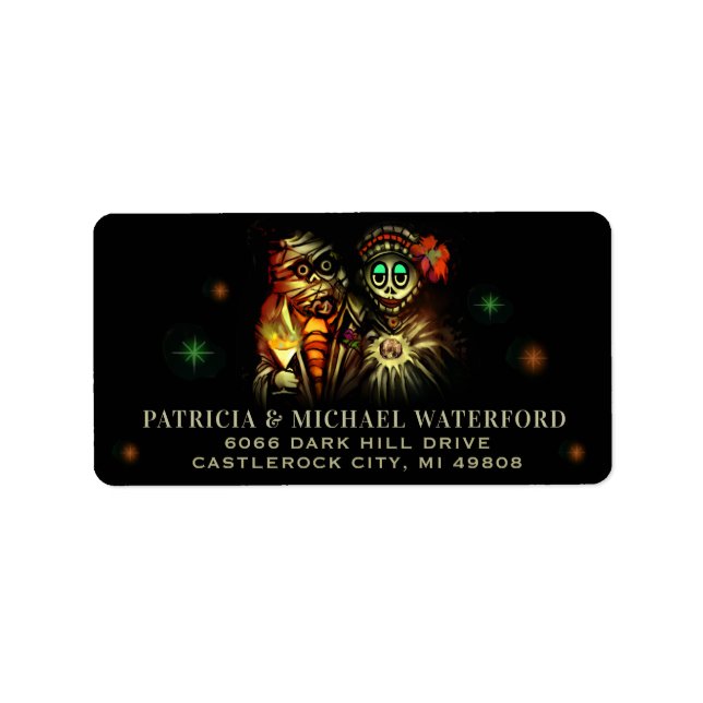 Mummy Couple Halloween Address Labels (Front)