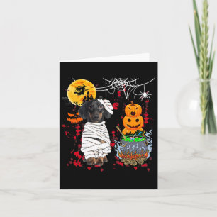 Mummy Dachshund Dog Halloween Dog Scary Pumpkins L Card