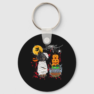 Mummy Dachshund Dog Halloween Dog Scary Pumpkins L Keychain