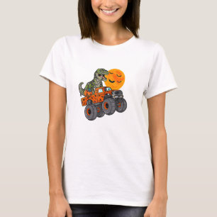 Mummy Dinosaur Driving Car On Halloween T-Shirt