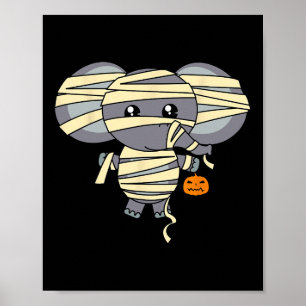 Mummy Elephant Trick Or Treating Costume Cute Hall Poster