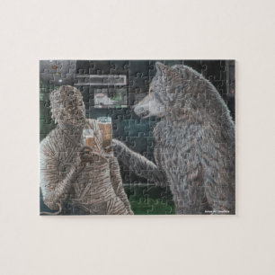 Mummy et Werewolf Boire un petit Imaginaire Puzzle