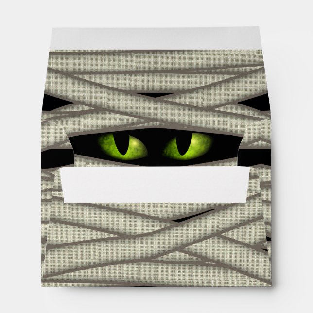 Mummy Eyes Halloween Green ID685 Envelope (Back (Bottom))