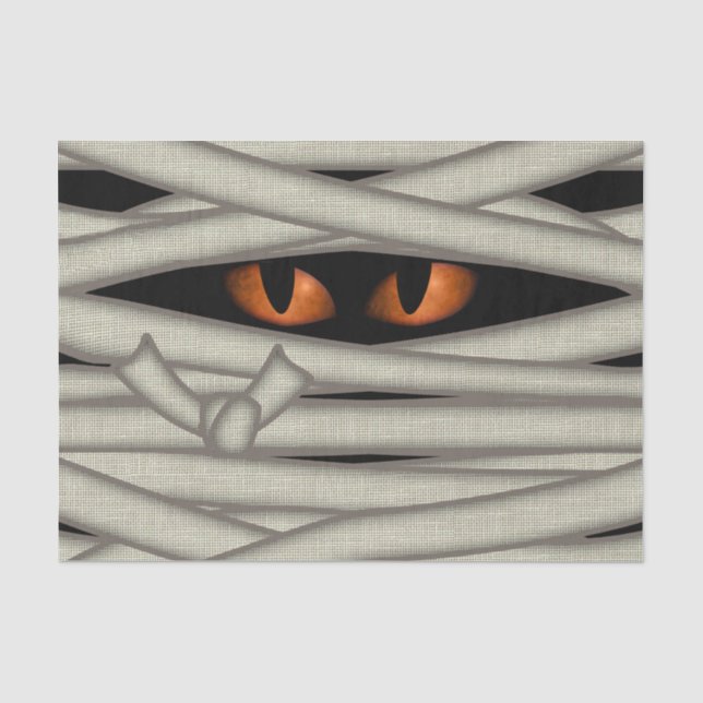 Mummy Eyes Halloween Orange ID685 Tissue Paper (Front)