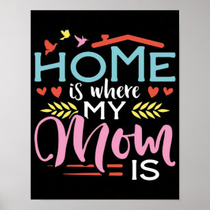 Mummy gift Home is where my mom is Poster