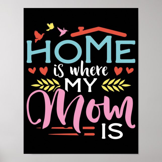 Mummy gift| Home is where my mom is Poster (Front)