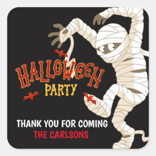 Mummy Halloween Party, Sticker