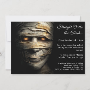 Mummy Madness   Halloween Costume Party Invitation