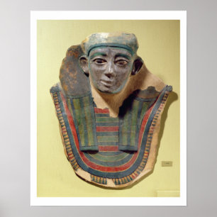 Mummy mask, from Mirgissa (stuccoed and painted pl Poster
