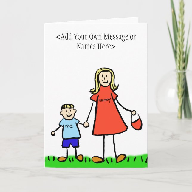 Mummy & Me Blonde - Customize Greeting Cards (Front)