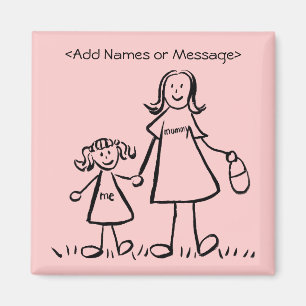 Mummy & Me - Mère et Fille Magnets personnalisés