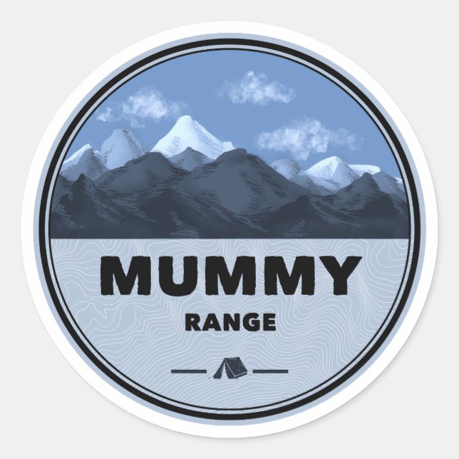 Mummy Mountain Range Colorado Camping Classic Round Sticker (Front)