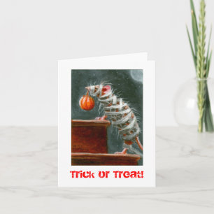 Mummy Mouse, Trick or Treat! Halloween card
