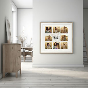 Mummy multi photo cream heart elegant stylish poster