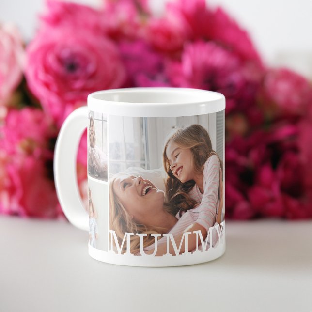 Mummy Multiple Photo Collage & Custom Monogram Coffee Mug (Mummy Multiple Photo Collage & Custom Monogram Coffee Mug)