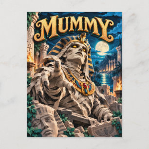 Mummy, Paper Cut Monster Postcard