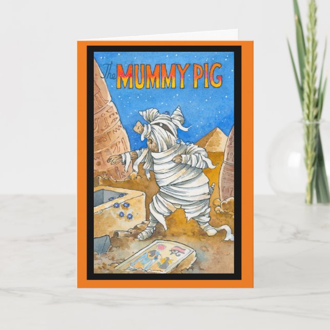Mummy Pig Halloween greeting card (Front)