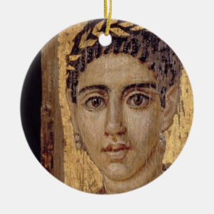 Mummy Portrait of a Woman, from Fayum, Romano-Egyp Ceramic Ornament