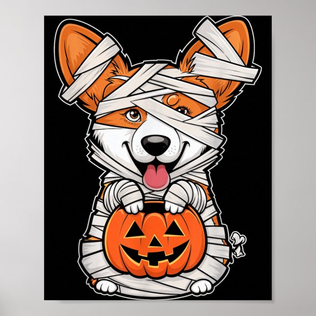 Mummy Pumpkin Halloween Pet Dog Poster (Front)
