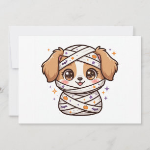 Mummy Puppy Halloween Party Invitation