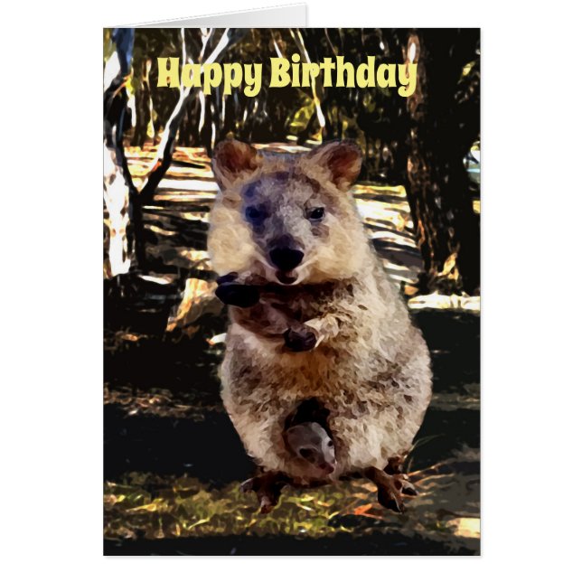 Mummy Quokka Watercolour, Birthday (Devant)