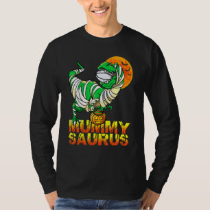 Mummy Saurus Rugby T Rex Dinosaur Halloween Rugby  T-Shirt
