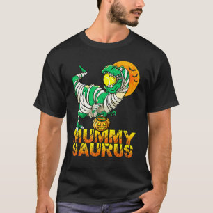 Mummy Saurus T Rex Dinosaur Halloween Tennis Playe T-Shirt