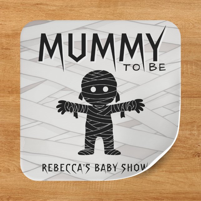 Mummy to Be Halloween Baby Shower Square Sticker (Mummy to Be Halloween Baby Shower Square Sticker
)