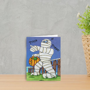 Mummy Trick or Treat Halloween Card