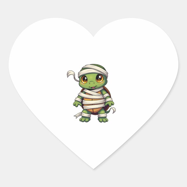 Mummy Turtle Heart Sticker (Front)