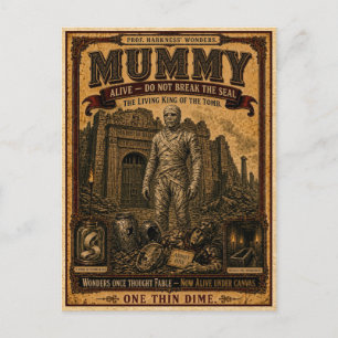 Mummy, Vintage Circus Monster Postcard