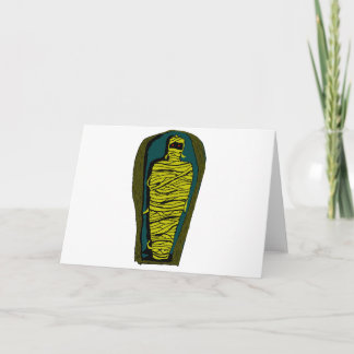 Mummy with Red Eyes inside Egyptian Sarcophagus Card