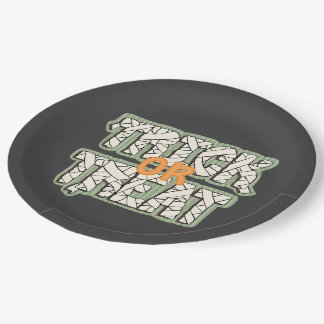 Mummy Wrap “Trick Or Treat” Paper Party Plates