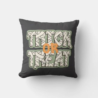 Mummy Wrap “Trick or Treat” Seasonal Decorative Throw Pillow