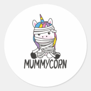 Mummycorn Unicorn Mummy Halloween Costume Classic Round Sticker