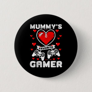Mummy's Favorite Gamer Funny Boys Kids Valentine's 2 Inch Round Button