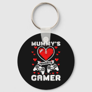 Mummy's Favorite Gamer Funny Boys Kids Valentine's Keychain