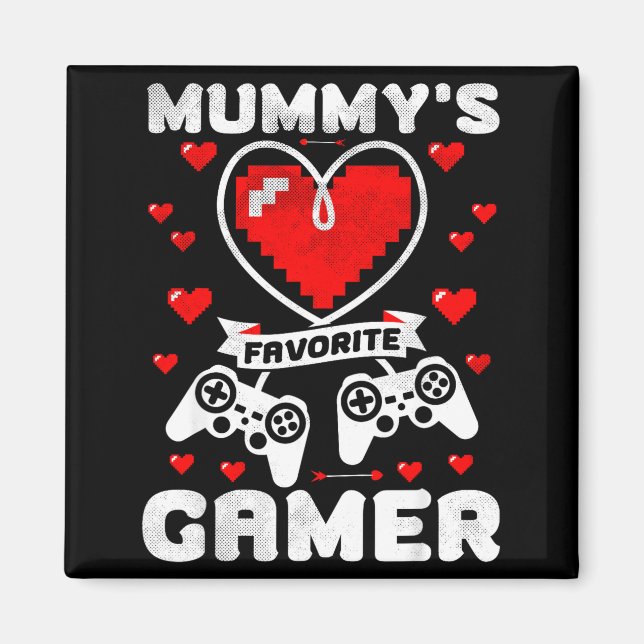 Mummy's Favorite Gamer Funny Boys Kids Valentine's Magnet (Front)