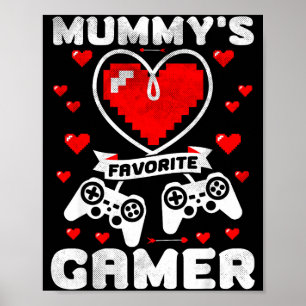Mummy's Favorite Gamer Funny Boys Kids Valentine's Poster