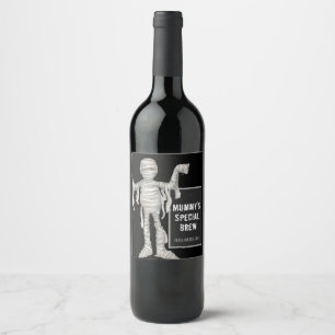 Mummy's Special Brew Halloween Party Wine Label