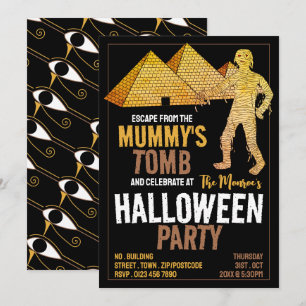 Mummy's Tomb Theme, Escape Room Halloween Party Invitation