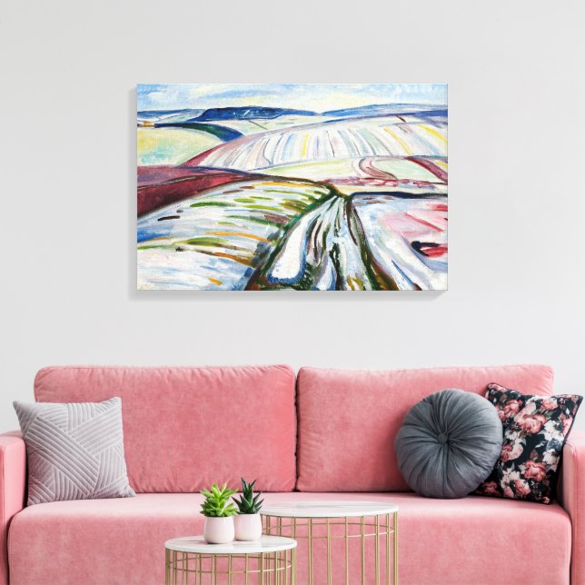 Munch Expressionist Winter Field Snow Art Canvas Print (Insitu(LivingRoom))